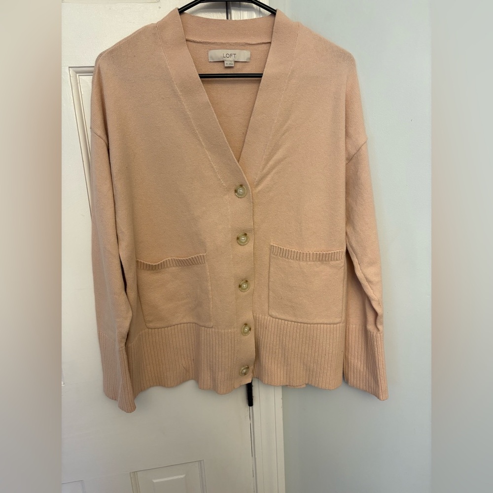 LOFT Soft Light peach/pink Cardigan Sweater